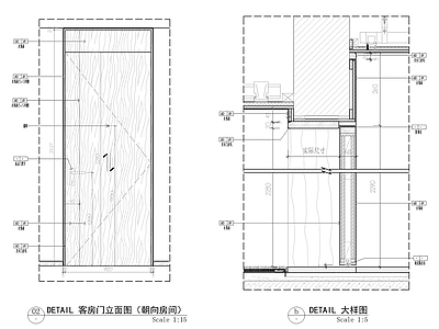隐形门节点 木饰面暗门节点图