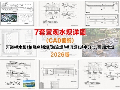 其他节点详图 景观水坝 拦河堰 河道拦水坝 过水汀步