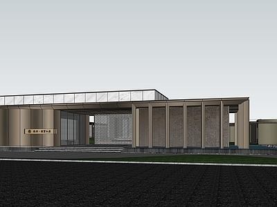 新中式景观售楼处建筑 展示区示范区 售楼处社区大门