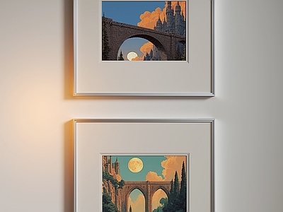 现代简约艺术展厅 卡通画