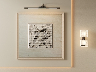 新中式抽象挂画 宋式抽象山水画 禅意方形装饰画 茶室国风挂画 书房方形挂画 线条山水艺术画