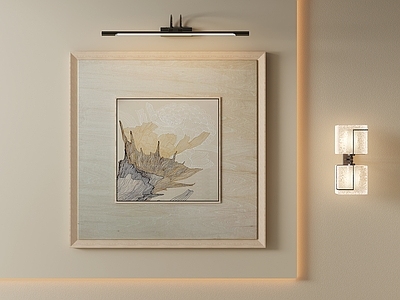 新中式挂画 禅意线条装饰画 宋式花卉艺术画 客厅国风方形画 茶室中式挂画 书房方形国画