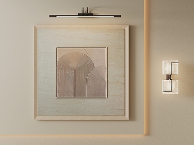 奶油风抽象挂画 侘寂线条装饰画 原木风 客厅立体抽象画 圆弧肌理挂画 软装方形线条画