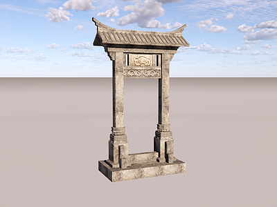 中式古建牌坊牌楼 古代门楼 古代牌楼 石门 石头牌坊