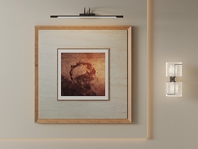 原木风挂画 复古抽象装饰画 方形抽象挂画 肌理抽象画