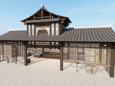 中式古建古建筑 新中式仿古建筑 传统木构公共建筑 仿古大木作古建筑 文旅景区游客中心 休闲茶社文化驿站