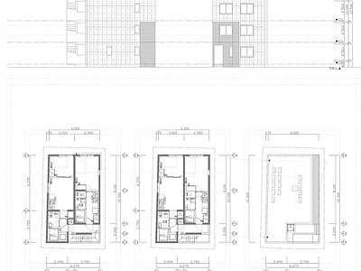住宅楼建筑 建筑公寓 平立面图纸