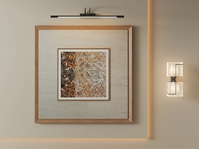 现代简约挂画 原木风色块肌理画 客厅色块油画 中古肌理油画