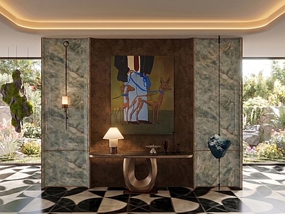 轻奢玄关挂画 轻奢玄关挂画 老钱风玄关挂画