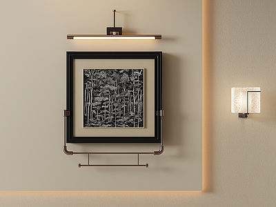 轻奢挂画 黑白挂画 中古方形挂画 客厅装饰画