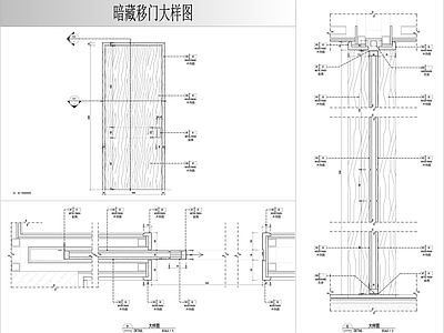 综合门节点 暗藏移门大样图