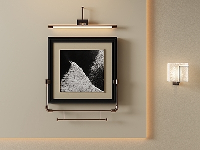 轻奢挂画 黑白挂画 侘寂肌理挂画 卧室极简海景画