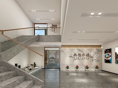新中式酒店大堂 前台大厅