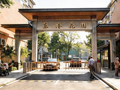 其他景观 新中式门楼 铝板入口门楼 简约入口门楼 建筑结构施工图 平 立剖节点大样