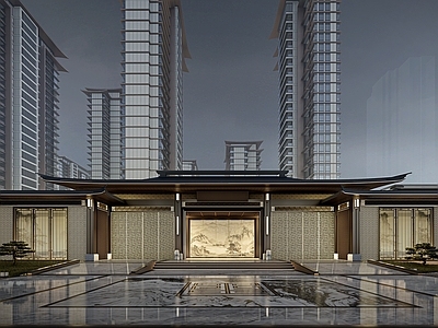 新中式小区建筑