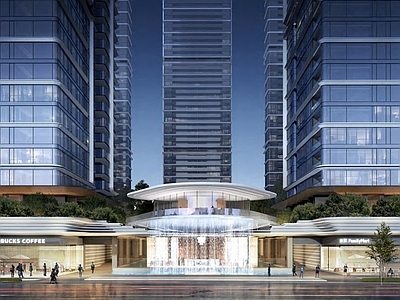 现代主义小区建筑 长沙绿城凤栖鹿鸣 社区入口大堂 高层公寓