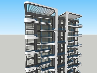 未来主义小高层住宅楼 融创四代住宅 高层住宅立面