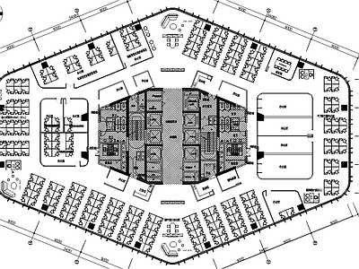 整体办公空间 企业总部办公室 独立办公室施工图 1700平方办公 办公室独层办公 办公室