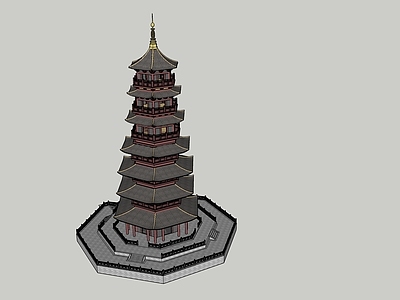 中式古建古建筑 塔 古塔