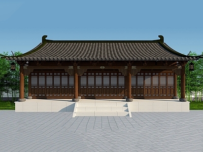 中式古建古建筑 仿古建筑 仿宋建筑 悬山顶 古建新效果图