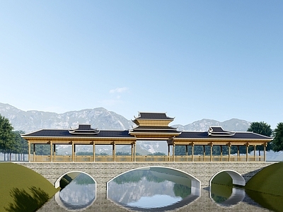 中式古建大桥