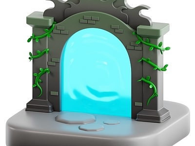 奇幻雕塑摆件 游戏道具 卡通建筑