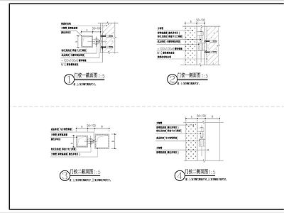 玻璃门节点 门铰节点大样 玻璃安装节点大样