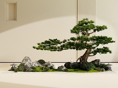 禅意室内景观 植物景观 植物堆