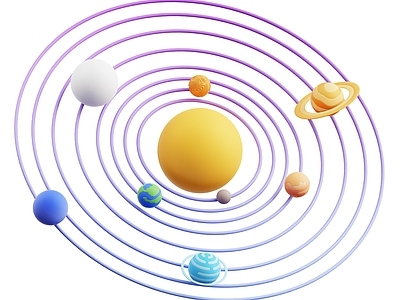 未来主义摆件组合 星球 卡通星球