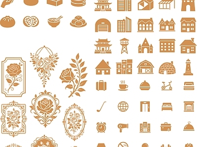 其他图库 图标 花纹 线稿 线稿纹理 贴图