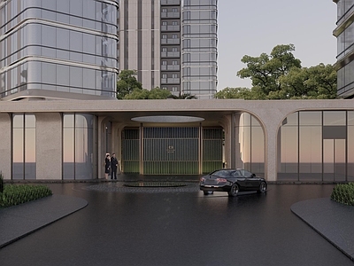现代主义小区建筑 厦门天悦次入口 厦门豪宅住宅建筑 建筑小区入口大门 厦门天悦景观大门 特色入口景观景墙
