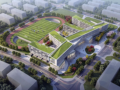 现代主义学校建筑 初中建筑 中学