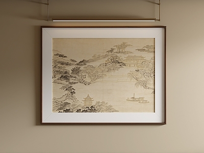 新中式山水画 禅意装饰画 复古风挂画 竖版国风山水画
