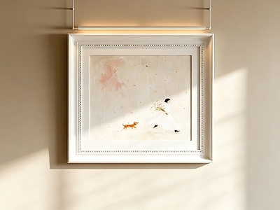 奶油风挂画 复古肌理装饰画 温柔风客厅挂画 暖调肌理人物油画 法式田园挂画