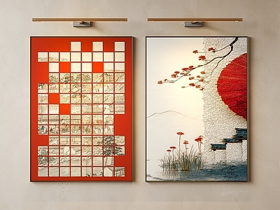 新中式宋式挂画 新中式装饰画 宋氏美学装饰画 红色挂画 茶室装饰画 高级画