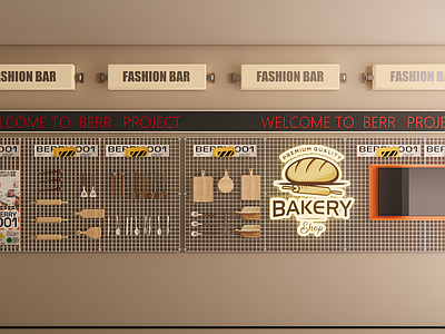 工业风甜品面包店 墙面装饰