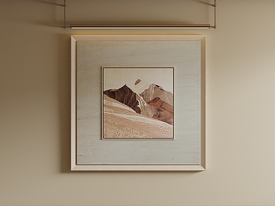 原木风挂画 侘寂风景挂画 大地色山景画 肌理山水挂画