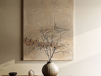 侘寂抽象画 原木风肌理画 大地色肌理画 素色肌理挂画 复古色块装饰画