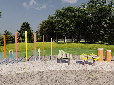 现代儿童游乐空间 户外乐器设施