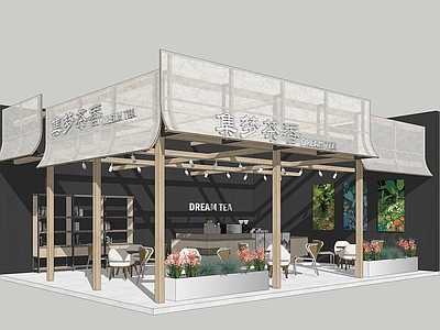 新中式茶展厅 文创展台 展台设计 奶茶店 咖啡厅 文旅空间