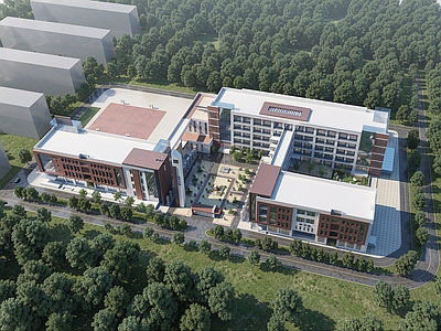 现代主义小学 学校 学校建筑 红砖学校 中小学建筑 教学楼