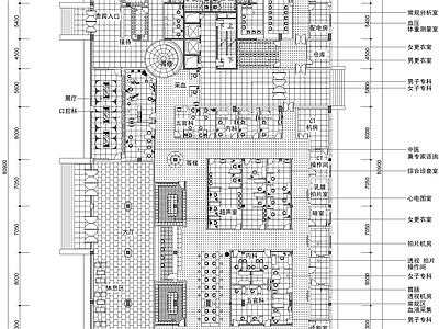 医院 体检中心 平面布局 地面铺装 顶棚布置