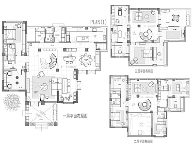 别墅 540平别墅 方案图 平面图