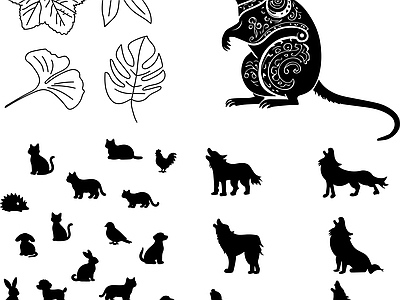 其他图库 剪影 贴图 花纹 线稿 中式