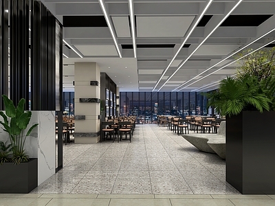 现代酒店餐厅 自助餐厅