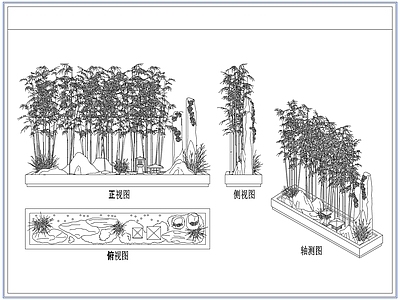 灌木种植 庭院景观竹子竹林
