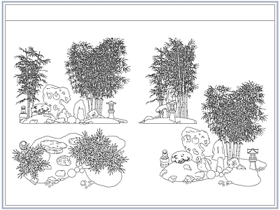 灌木种植 庭院景观竹子竹林