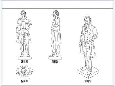 综合软装摆件图库 中式伟人人物雕塑