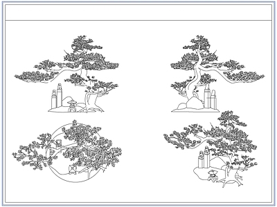 灌木种植 庭院景观松树