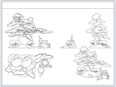 灌木种植 庭院景观松树